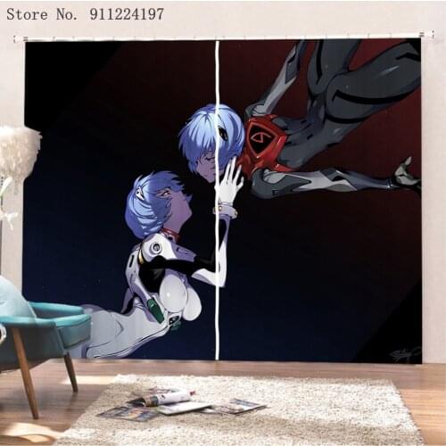 Japanese Anime Leaves 2 Panels/Set Window Curtains Block Out Fabric Drapes Darkening Thermal Insulated Living Bedroom Teens