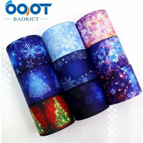 OOOT BAORJCT 179291 38mm 10yards Christmas ribbons thermal transfer printing lattice wedding accessories DIY handmade materials