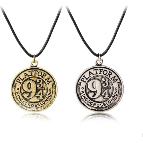 Hot Selling Movies Prop Platform Nine and Three-Quarters 9 3/4 Vintage Coin Necklace Fashion Pendant Necklace Wholesale