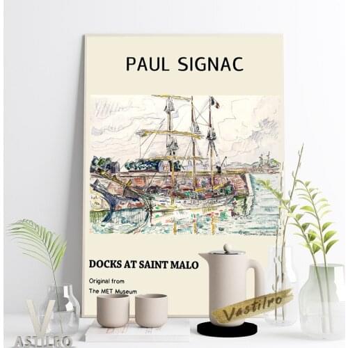 Paul Signac Landscape High Quality Print Poster Docks At Saint Malo Canvas Painting Housewarming Gift Idea Living Room Decor