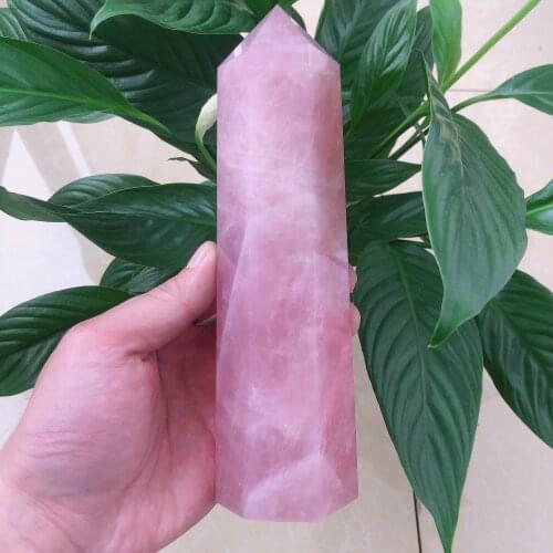 AAAAA Natural Crystals Rose Quartz Tower Point Energy Reiki Stones Room Home Office Aquarium decoration accessories Gemstone