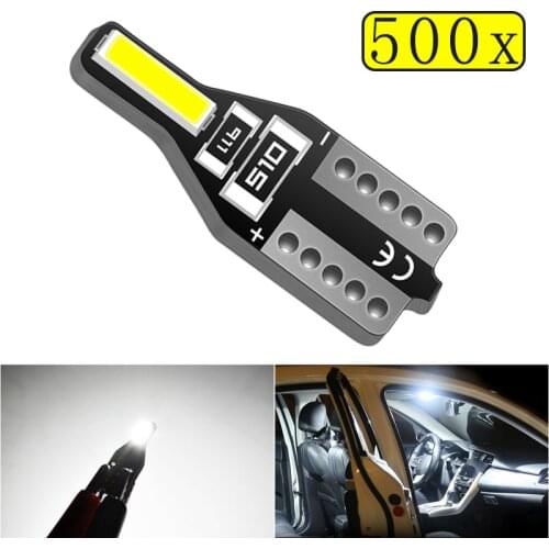 New 500x T10 W5W 194 168 Led Bulb Auto Car Interior Reading Lamp Doom light 6000K White Car led bulbs DC 12V 7020 SMD Lighting
