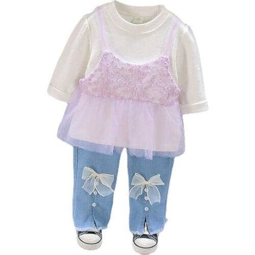 New Spring Autumn Baby Girls Clothes Suit Children Fashion Cute T-Shirt Pants 2Pcs/Sets Toddler Casual Costume Kids Tracksuits