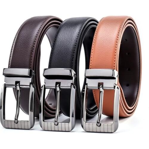 Mens Belt Cow Genuine Leather Pin Buckle Leather Belt High Quality New Fashion Luxury Strap Male Belts