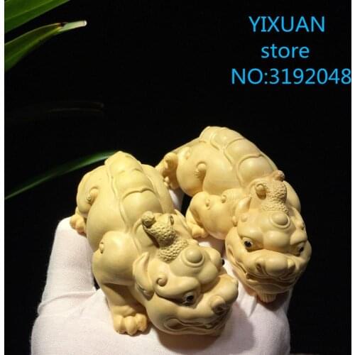 Manillar Juchen, tallado de boj, Zhaocai, zhenzhai, exorcismo, adorno, artesanía tallada