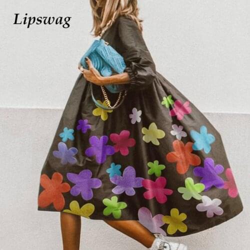 Women Vintage Floral Print Loose Dress 2020 Summer Elegant Half Sleeve Party Dress Casual O-Neck Ladies A-Line Dress Vestido 5XL