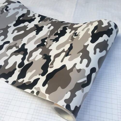 10/20/30/40/50/58x152CMBlack/White Camo Vinyl Film snow Camouflage Vinyl Free Car Wrap Sticker DIY Laptop Scooter Motorcycle
