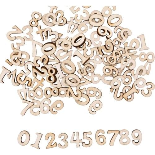 100pcs English Alphabet Letters Number Digital Natural Wood Slices Kids Learning Educational Supplies DIY Srapbook Wooden Crafts