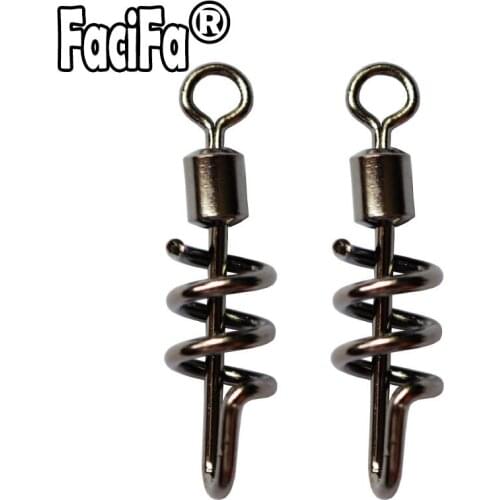 20pcs Bearing Swivel Fishing Connector Spiral Fishing Swivel Safety Fast Snap Solid Rings Ball Rolling Fishing Accessories