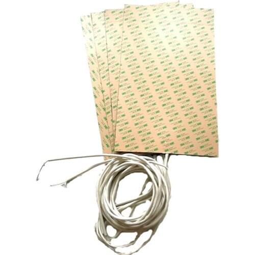 300*500*1.5mm heat bed for 3d printer 240v 400w adhesive 1 side 100k thermistor 1000mm lead wire come out from middle of short