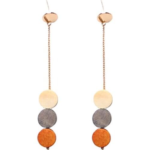 99CARATS SUMNI 925 silver needles, wood, temperament, long style, students, earrings. For Women Free Shipping