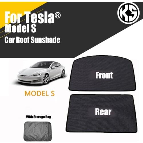 Car Glass Roof Sunshade For Tesla Model S Front Rear Sunroof Windshield Skylight Blind Shade Net UV Protection Interior Cover