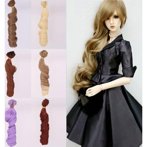 BJD SD Ker dolls modified with high temperature silk hair row 15cm Roman rolls doll wig diy Doll Accessories