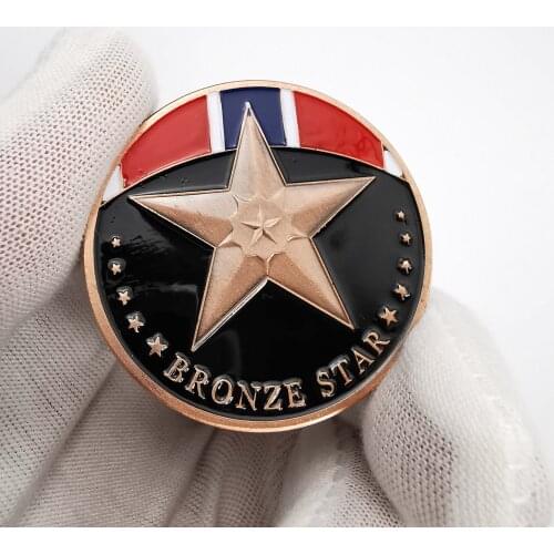 The Bronze Star Medal Bronze Plated Coin American Military Commemorative Coins Colorful Challenge Medal