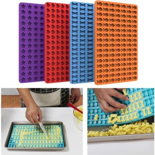 Home Silicone Bakeware Chocolate Ice Tray Mold 4 Types Shapes Mini Pentagonal Heart-shaped Fish Bones Dog Biscuit Baking Mould