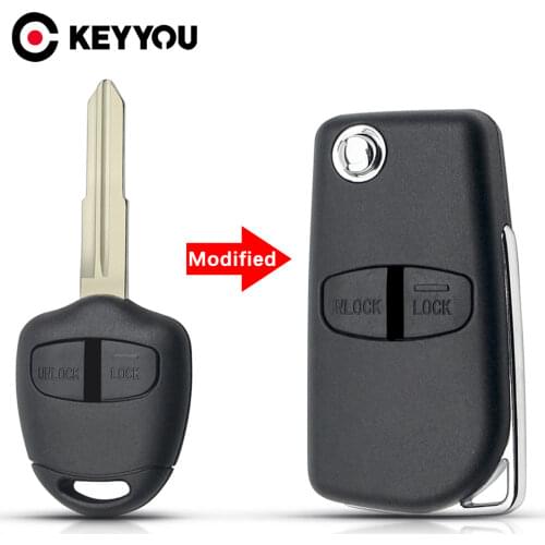 KEYYOU 2/3 BT Left/Right Blade Modified Remote Car Key Shell Cover Case Fob For Mitsubishi Lancer Evolution Grandis Outlander