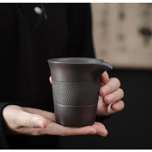 Purple Pottery Pitcher Large Ceramic Side Handle Pitcher Tea Pot Tea Serving Pot Tea Cup Fair Cup Handmade Blind Dagger