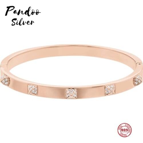 Fashion Charm Pure 925 Silver Original 1:1 Copy, Elegant Temperament Fashion Trend Wild Bracelet Female Luxury Jewelry Gifts