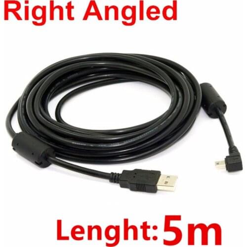 Tracking number USB 2.0 Male to Mini USB Right Angled 90 Degree Cable for Camera MP4 Cell Phone Tablet 5m/500cm