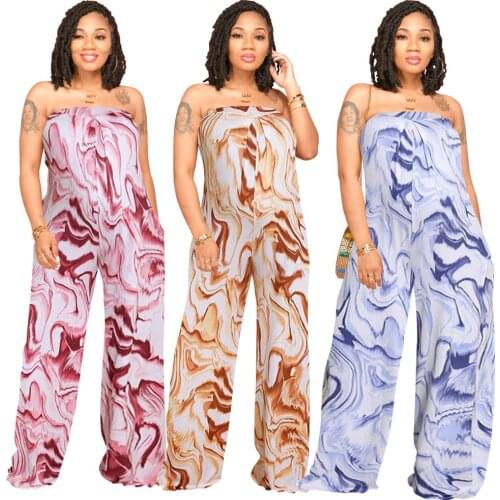 2021 Summer New Womens Clothing Sexy Casual Pocket Straight Leg Jumpsuit