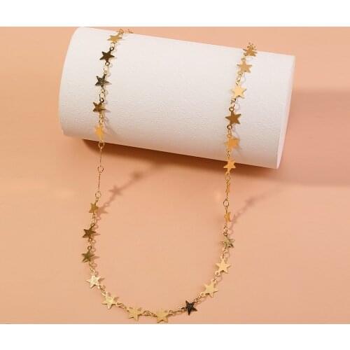 Gold Star Choker Necklace Outer Banks Sarah Cameron Necklace Chain Dainty Necklace Summer Beach Streetwear Jewelry Birthday Gift