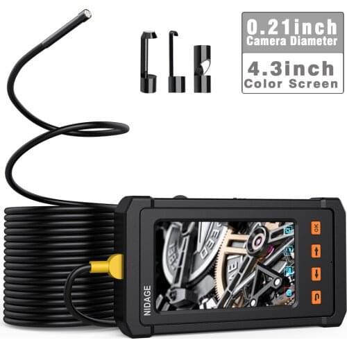 5M Cable Industrial Endoscope, Borescope Camera 1080P HD 4.3inch LCD 2800mAh Battery Handheld Inspection with 6 LED Light PQ305