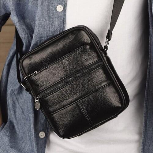Genuine Leather Handbags Mens Shoulder Messenger Bag Casual Flap Natural Cowhide Vintage Ipad Crossbody Bags for Men Sac A Main