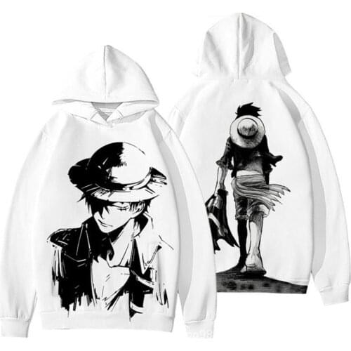 Anime One Piece 3D Hoodie The Pirate King Luffy Hooded Mens Hoodies and Sweatshirts Kids Streetwear Male Pullover Winter Hoody