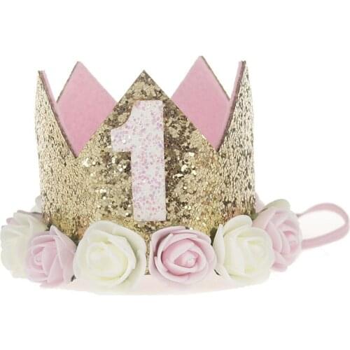 Birthday Party Decorations Kids Baby 1 2 3 Year Old Birthday Balloons Baby Shower Boy Girl 1st Birthday Party Crown Hat