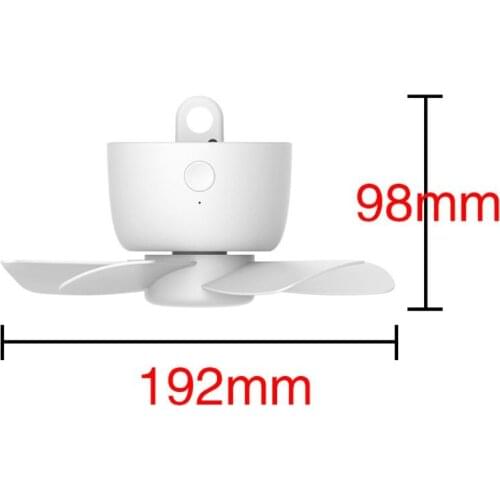 8000mAh USB Rechargeable Remote Control Timing 4 Gears Ceiling Fan for Tent Bed