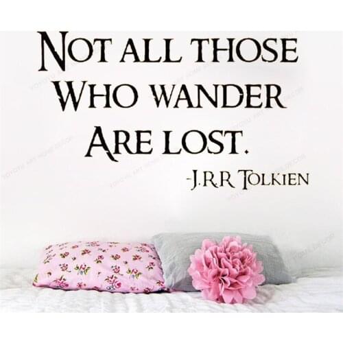 Inspirational Quote wall Decal Not All Those Who Wander Are Lost Yoga wall sticker vinyl home decor HJ1003