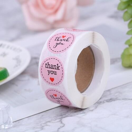 Wreath Thank You Stickers Gold Foil Seal Labels 1 Inch Pink Wedding Party Favors Envelope Supplies Stationery Stickers
