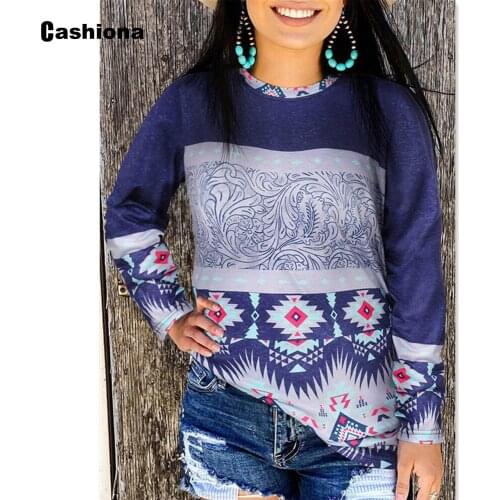 Plus size 3xl Women Patchwork T-shirt Long Sleeve Vintage 3D Print V-neck Loose Womens Top 2021 Summer Tees shirt Femme Clothes