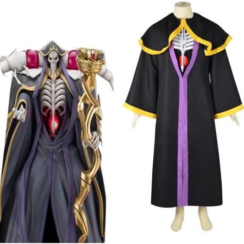 Anime Overlord Ainz Ooal Gown Cosplay Costume Deadth Grim Reaper Cosplay Costume Halloween Suit L321