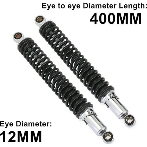 1pair 400mm 15.75" Motorcycle Air Shock Absorber Rear Suspension Motor Dirt Bike Scooter ATV Quad Black D30