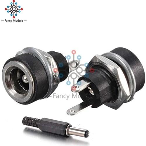 10PCS DC Power Connector pin 2.1x5.5mm Female Plug Jack + Male Plug Jack Socket Adapter