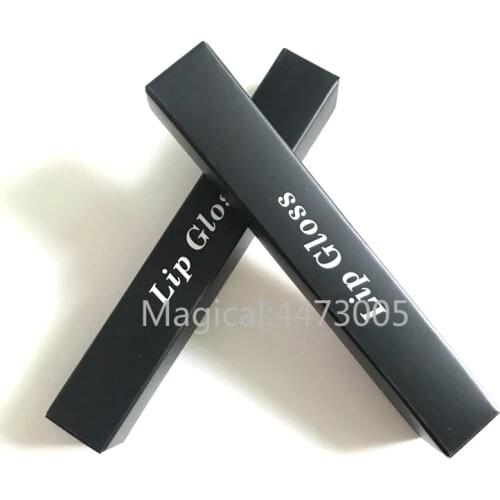100pcs/lot 2*2*12cm 2*2*13cm Cosmetic Black Paper Packing Box for Lip Gloss Tube, Empty Paper Packing Box of Lipgloss Container