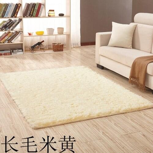 2020 Soft Long Plush 3.5 CM Solid Carpet Square Rectangle Anti-slip Carpets for Living Room Bedroom Doormat Yoga Mats Beige New