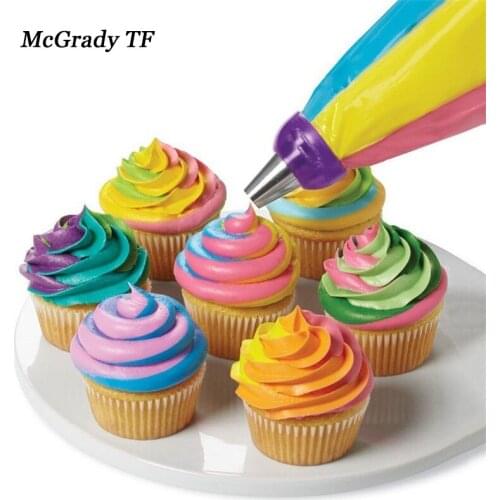 3 Color Plastic Cake Decorating Tip Sets Cake Tools Sets Icing Piping Nozzles Converter Fondant Tip Coupler Decorating Cake Tool