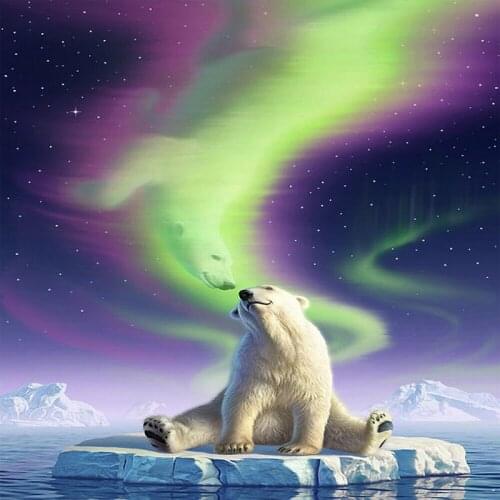 DIY Animal 5d Diamond Embroidery Painting Aurora Polar Bear Diamond Paintings For Living Room Wall Home Decoration