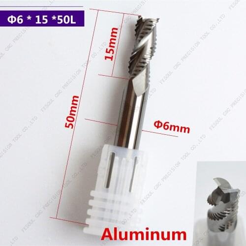 6mm*D6mm*15mm*50L-1PCS,Solid carbide end mill,Corn milling cutter,tungsten steel Aluminum and steel cutter,HRC50 crude bit