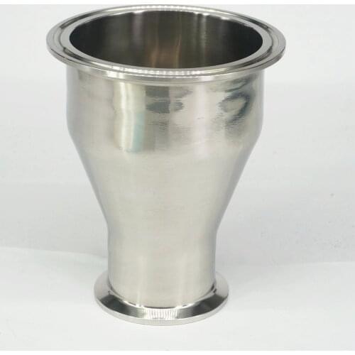89mm Turn to 51mm O/D 304 Stainless Steel Sanitary Ferrule Concentic Reducer Pipe Fitting Tri Clamp