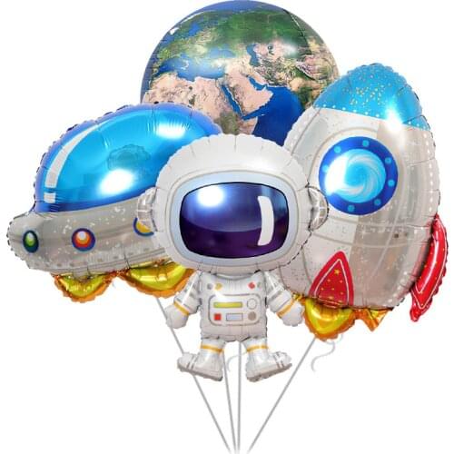 Astronaut Space Theme Party Balloon Decoration Baby Birthday Background Alien Lovely Gifts Props Decoration Home