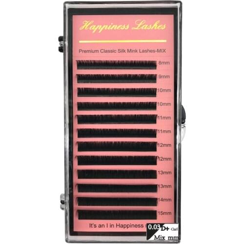 Free Shipping Soft Silk Natural Volume Eyelash Extension Individual Eyelashes Faux Mink Cilios Eye Lashes 100% Hand-made Makeup