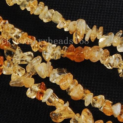 Free shipping Natural Yellow Crystal Crystal Chips Loose Beads 35" FG5246