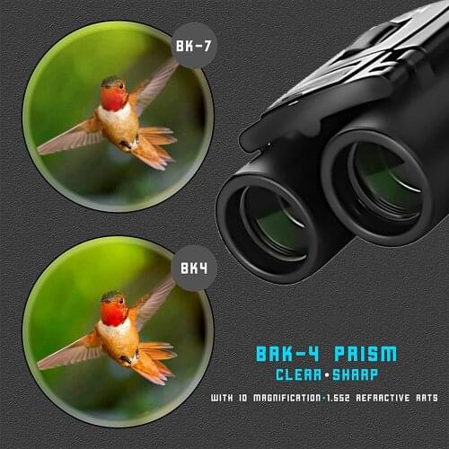 300X25 Powerful HD Binoculars Folding Mini Binoculars Low Light Night Vision BAK4 Optical Hunting Camping 50000M Long Range