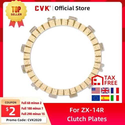 CVK 1Set 10 Pcs Clutch Disc Friction Plates Motorcycle Engine Accessories Clutch Plates For Kawasaki ZZR1400 ZX-14R ZX14R 14R