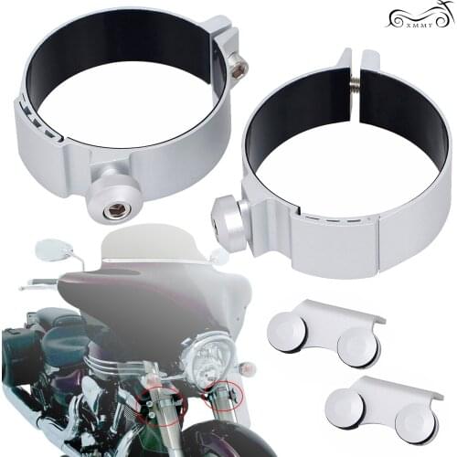 Motorcycle Fork Deflectors Mounting Clamps Fit For Yamaha Road V Star Honda VTX1300S VTX1300R VT750C Kawasaki