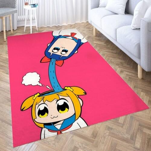 Pop Team Epic Carpet for Living Room 3D Anime Cartoon Rug Gamer Teen Room Bedside Lounge Rug Kids Children Floor Mats