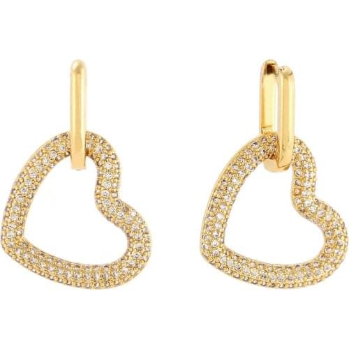 Exquisite women‘s cz gold drop earring colorful zircon dangle earring for girl heart star earrings girl‘s jewelry gift wholesale